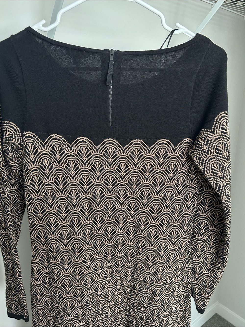 Monsoon Black and Tan Patterned Long-Sleeve Knit Dress - Picture 5 of 6